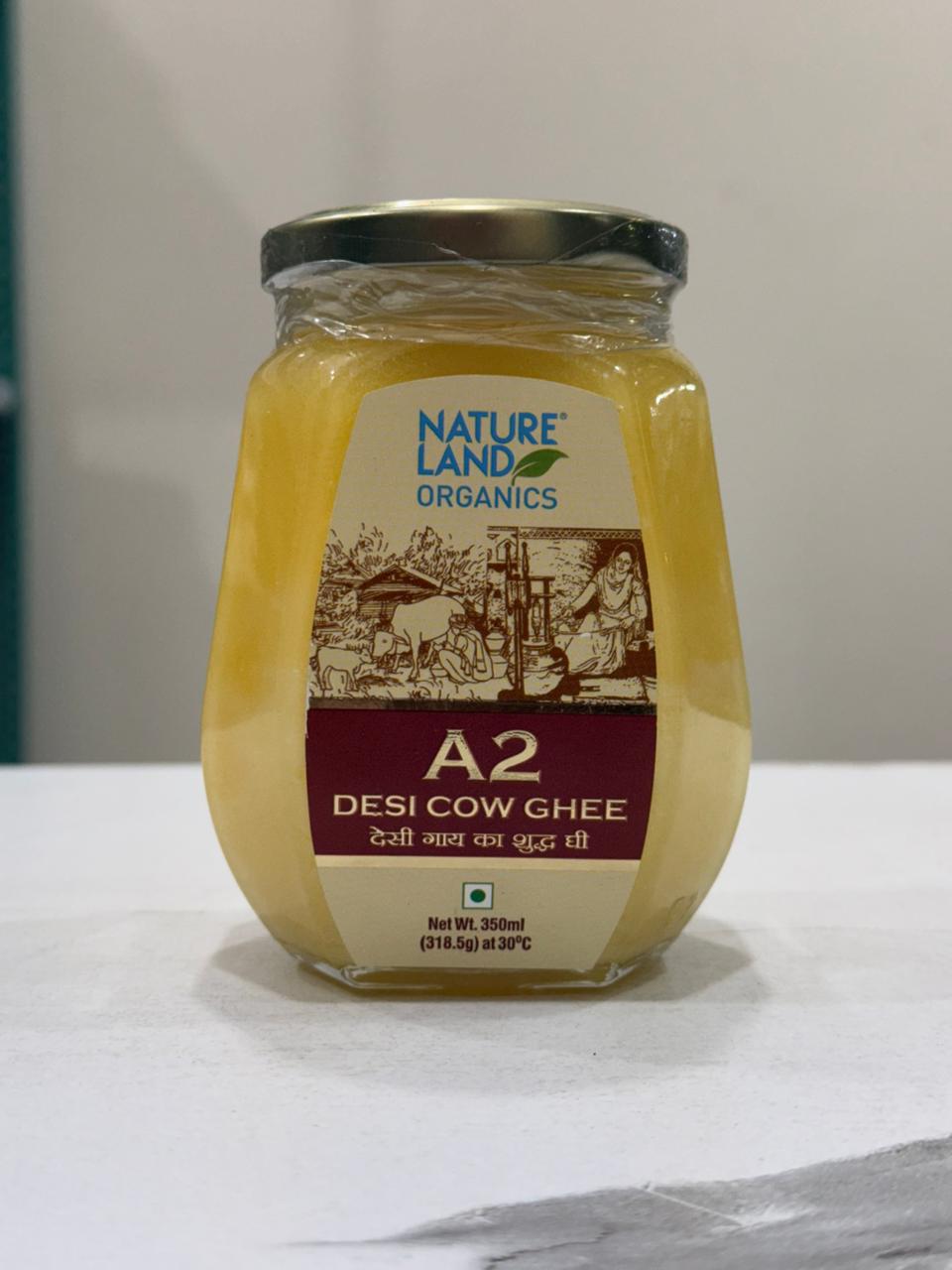 Natureland Organic A2 Desi Cow Ghee 350ml(318.5g)