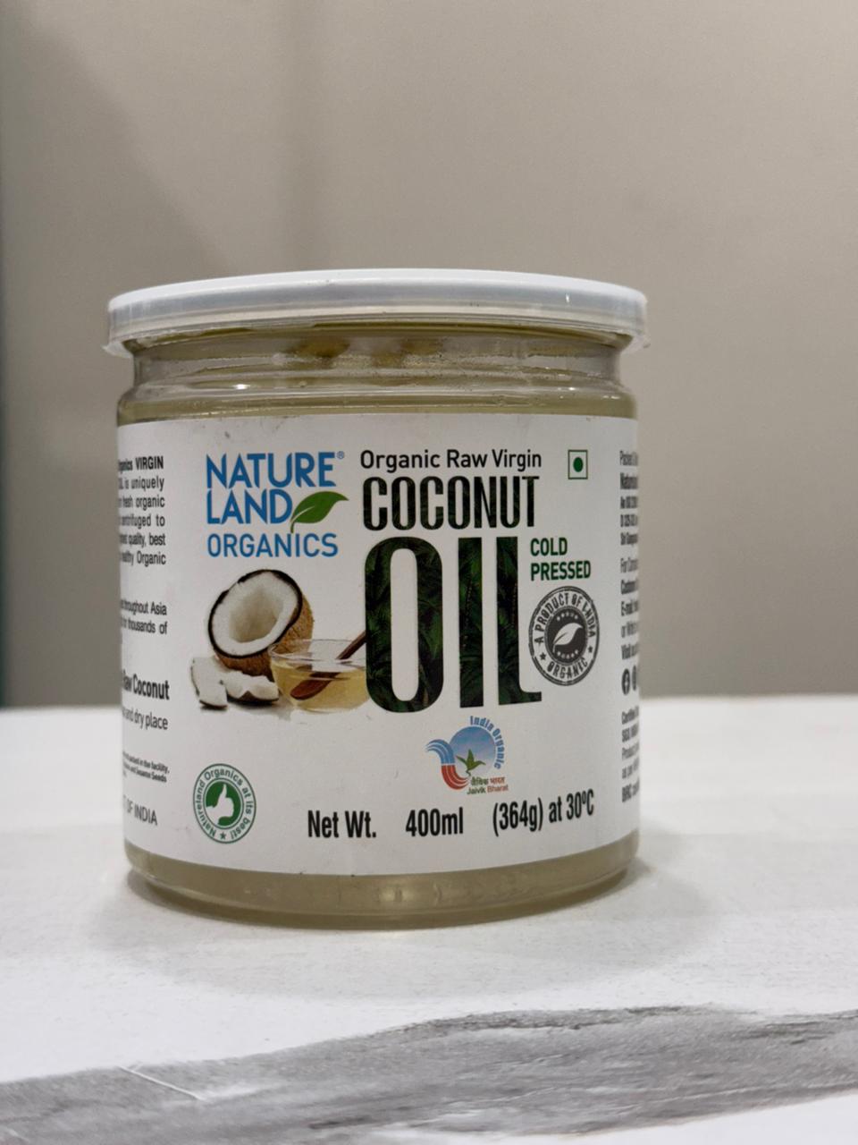 Natureland Organic Raw Virgin Coconut Oil 400ml(364g)